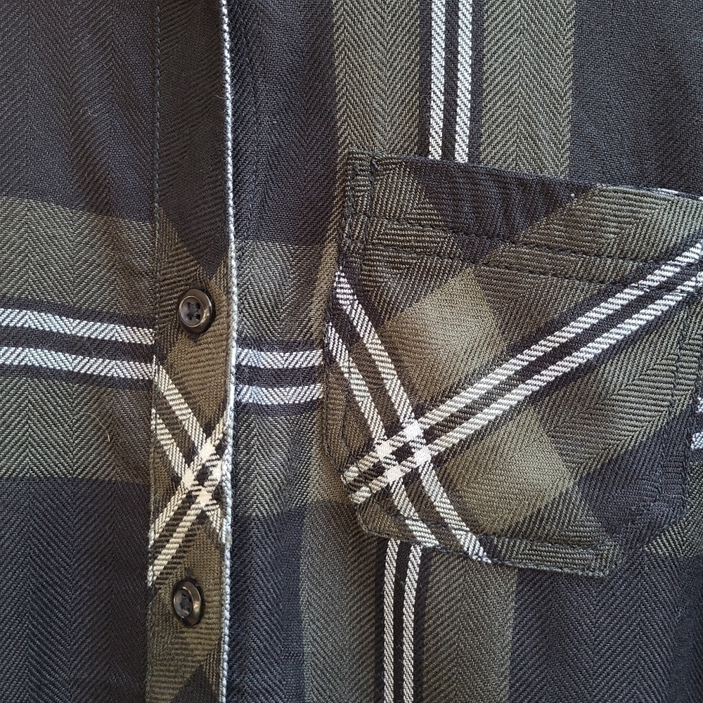 Lola River Soft Over-sized Plaid Button-down Shirt, Size Extra Small - Picture 6 of 9